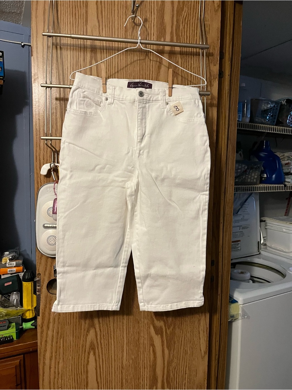 Gloria Vanderbilt White Capri Pants Cropped Straight Leg